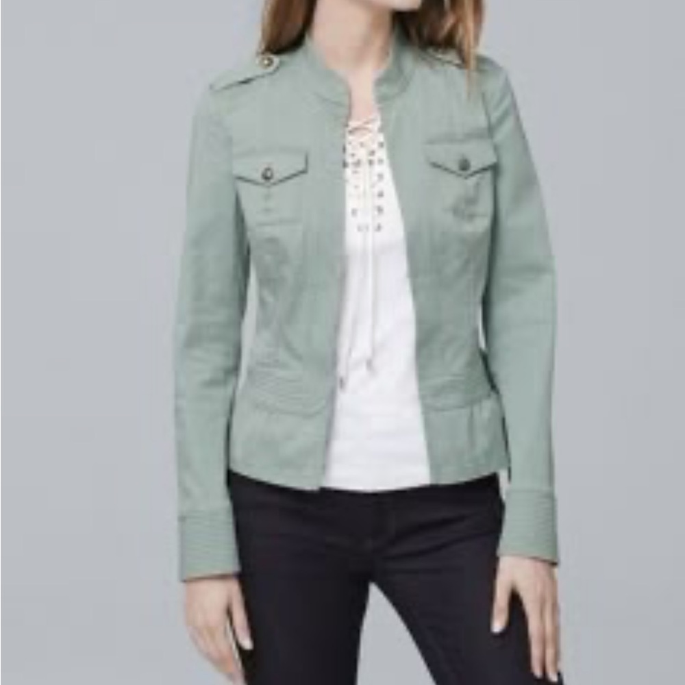 Like New White House Black Market Green Military Jacket